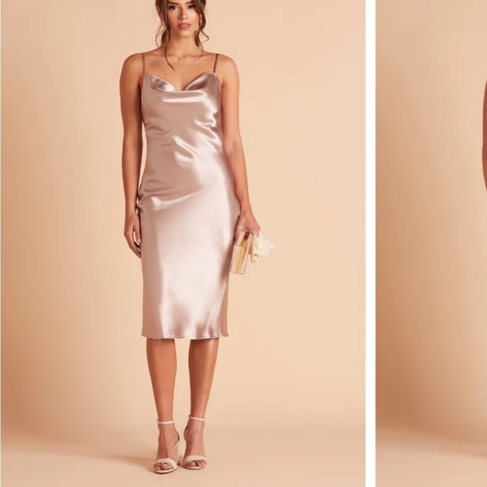 LISA MIDI DRESS SATIN TAUPE